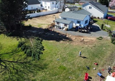 Overhead view of tree removal service